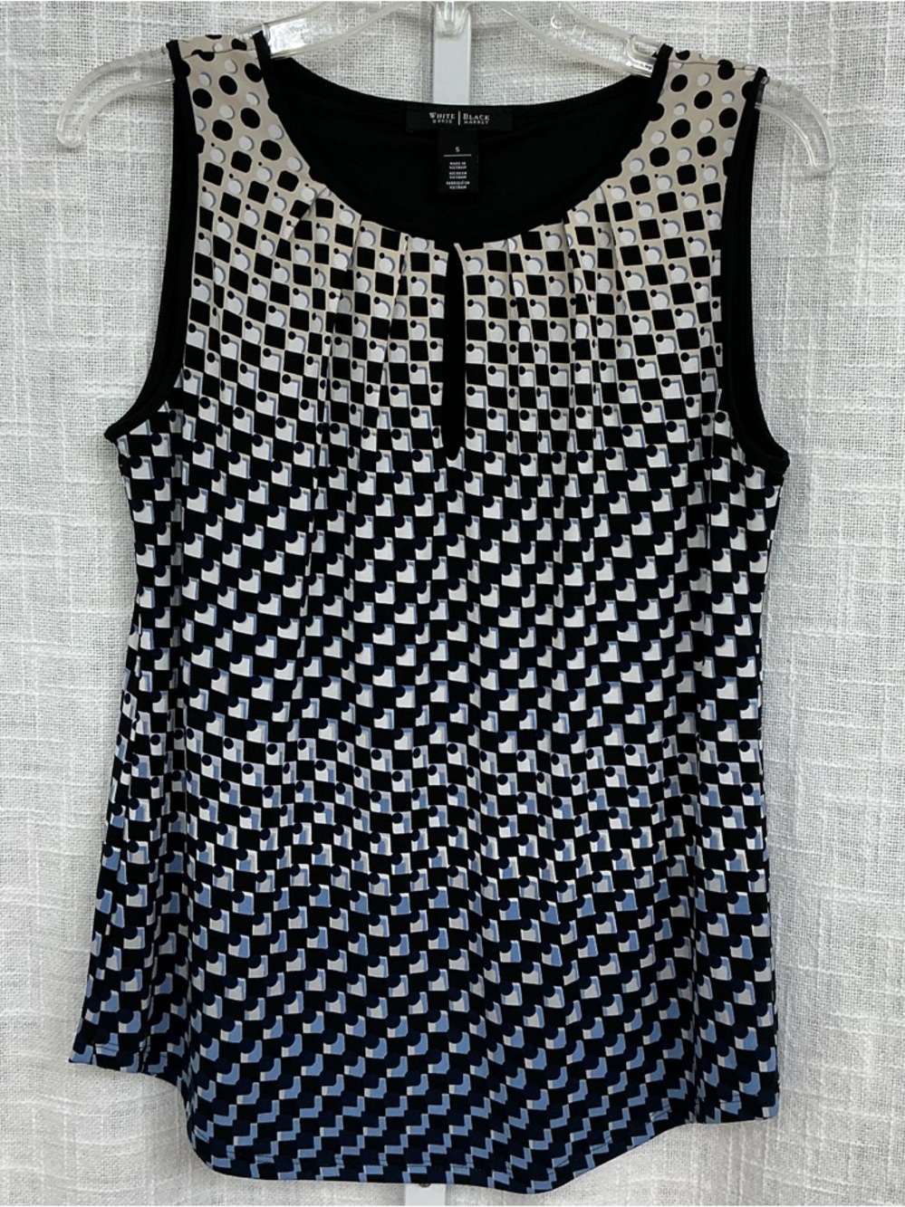 White House Black Market Black & White Geometric Sleeveless Tank